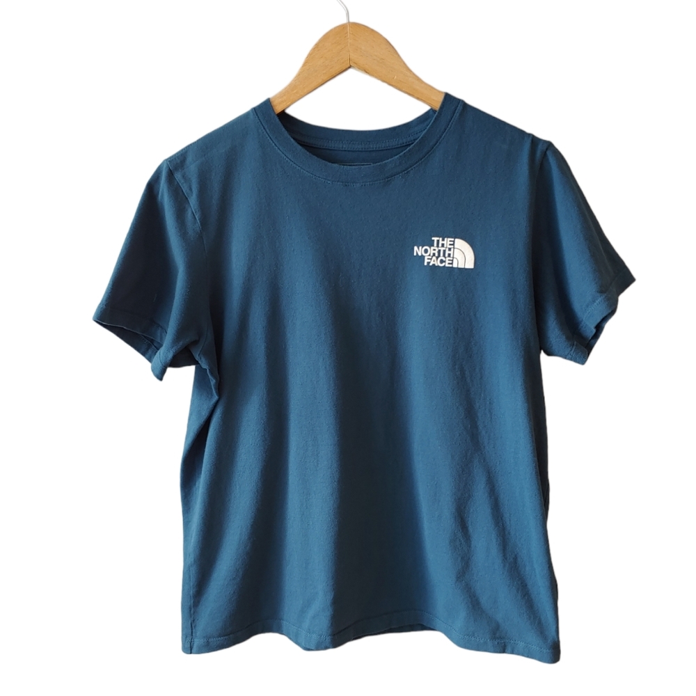 The North Face Blue and White Never Stop Exploring Short Sleeve T-shirt Size M